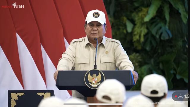 Presiden Republik Indonesia Prabowo Subianto memberangkatkan kontingen Indonesia menuju SEA Games ke-33 di Thailand (YouTube Sekretariat Presiden)