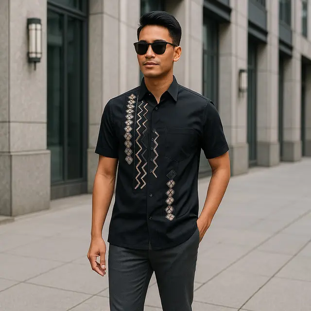 Baju Kemeja Pria dengan Motif Jahitan Unik/via Chat GPT