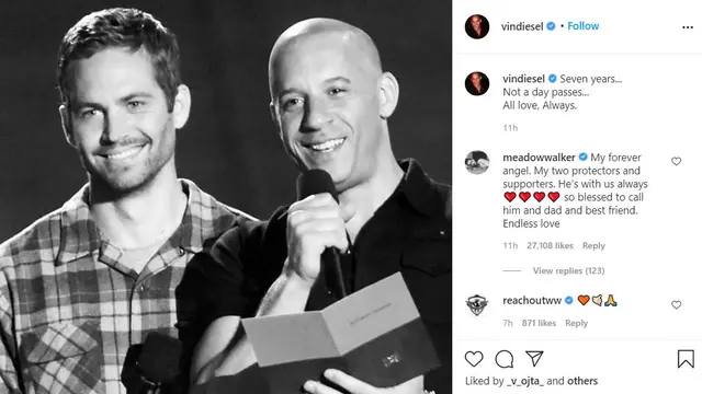 Unggahan Vin Diesel. (Instagram/ vindiesel)