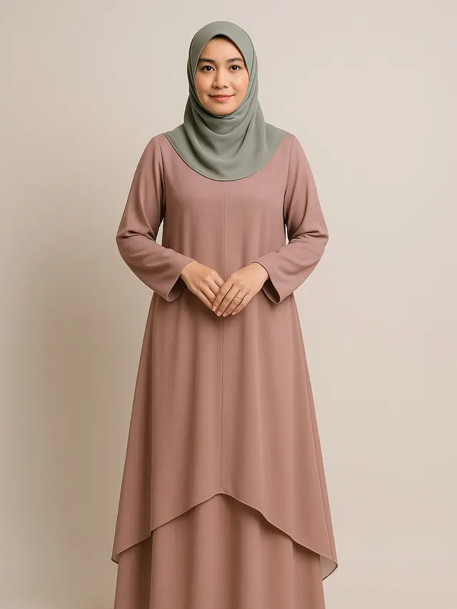 Model Gamis Dua Layer yang Tidak Bikin Gerah (Foto: ChatGPT)