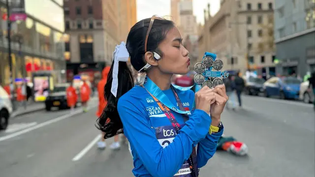 Potret Cantik Namira Adjani Jadi Six Star Finisher Perempuan Termuda Asal Indonesia di New York Marathon 2025