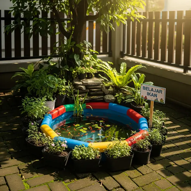 6 Desain Kolam Ikan dari Bak Fiber untuk Anak Belajar Pelihara Ikan, Aman dan Menyenangkan