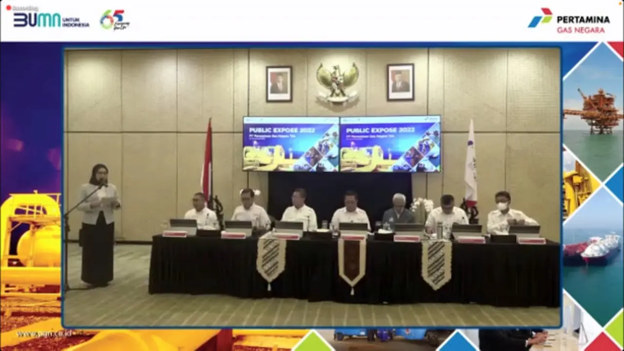 Paparan publik PT Perusahaan Gas Negara Tbk (PGAS), Senin (28/11/2022) (Foto: tangkapan layar/Pipit I.R)