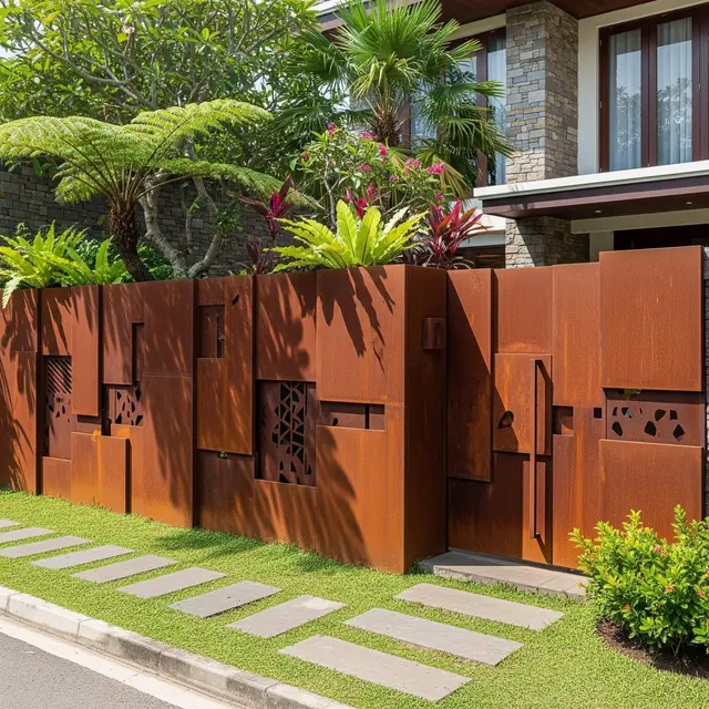 Pagar Rumah dari Besi Daur Ulang tapi Tetap Mewah