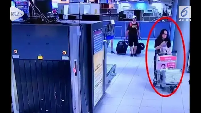 Rekaman pasangan asal Kanada mencuri koper mewah di Bandara Suvarnabhumi, Bangkok. Keduanya berhasil ditangkap tak lama setelah beraksi.