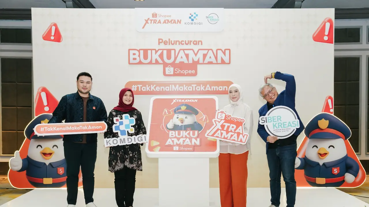 Shopee menggandeng Kementerian Komunikasi dan Digital RI serta Siberkreasi untuk meluncurkan sebuah panduan edukatif bertajuk Buku Antisipasi Modus Penipuan (AMAN). (Istimewa)