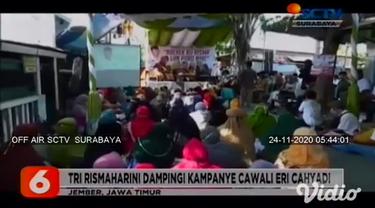 Calon Wakil Wali Kota Surabaya Nomor Urut 2, Mujiaman mengikuti pengajian dan acara shalawatan bersama warga di Kampung Asemrowo. Sementara Risma mendampingi Cawali Nomor Urut 1, Eri Cahyadi berkampanye di hadapan santri di Keputih.