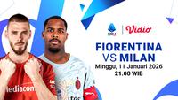 Live Streaming Serie A Pekan Ke-20: Fiorentina vs AC Milan, Tayang di Vidio