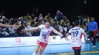 Tim putri Jakarta Livin' Mandiri menumbangkan pemuncak klasemen, Jakarta Pertamina Enduro  3-1 (25-12, 25-20, 15-25, 25-20) dalam lanjutan putaran kedua di GOR Utama, Bojonegoro, Jumat (13/2/2026). (PBVSI)