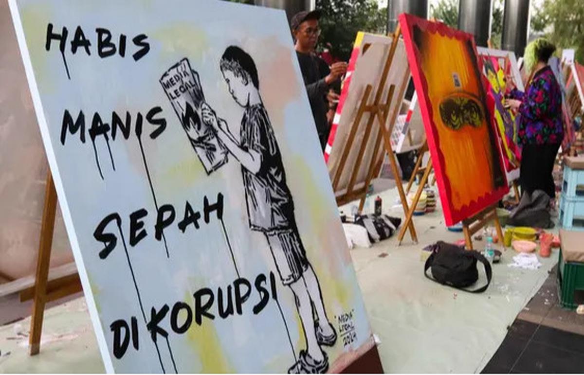 Melalui Guratan Kuas, 20 Seniman Lukis Tumpahkan Kritik Perilaku Korup