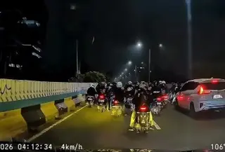Viral Video Balap Liar di JNLT Antasari (Tangkapan Layar @burhancrj)
