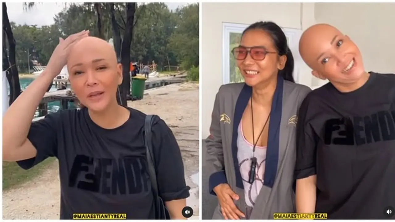 7 Potret Maia Estianty dengan Kepala Botak, Disebut Mirip Irwan Mussry