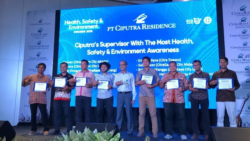 Health, Safety, and Environment (HSE) Awards 2019 yang diselenggarakan PT Ciputra Residence.