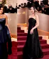 Salah satu yang paling menyita sorotan adalah Priyanka Chopra-Jonas. Ia tampil anggun dalam bustier satin navy berpotongan drapery yang dipadukan dengan rok sutra navy mengalir. Look ini menonjolkan kekuatan struktur khas couture Dior dengan sentuhan sensual yang refined. [Dok/DIOR].