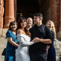 Potret detail pemberkatan nikah Aurelie Moeremans dan Tyler di Amerika. (sumber: Instagram/aurelie)