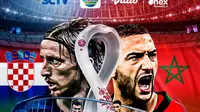 SCTV, Indosiar, Vidio, dan Nex Parabola akan menayangkan secara eksklusif perebutan tempat ketiga Piala Dunia 2022 Kroasia vs Maroko, Sabtu, 17 Desember 2022 live pukul 21.00 WIB.