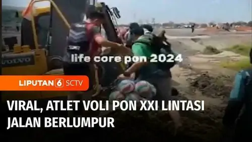 VIDEO: Atlet Voli PON XXI Viral Usai Lintasi Jalan Berlumpur Menuju Venue Pertandingan