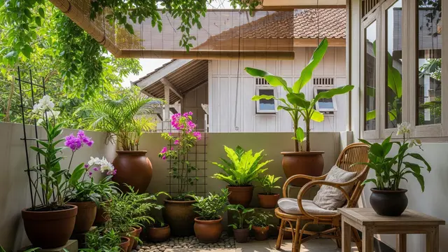 9 Desain Teras Rumah Kecil Jadi Taman Santai dengan Pot Tanah Liat, Jadi Oase Asri