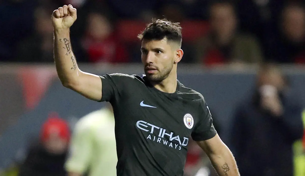 3. Sergio Aguero (Manchester City) - 21 Gol (4 Penalti). (AP/Nick Potts)