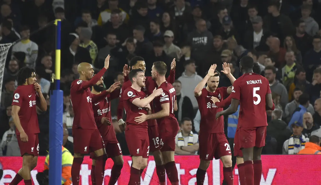 The Reds menang besar 6-1 dalam laga lanjutan Liga Inggris. (AP Photo/Rui Vieira)