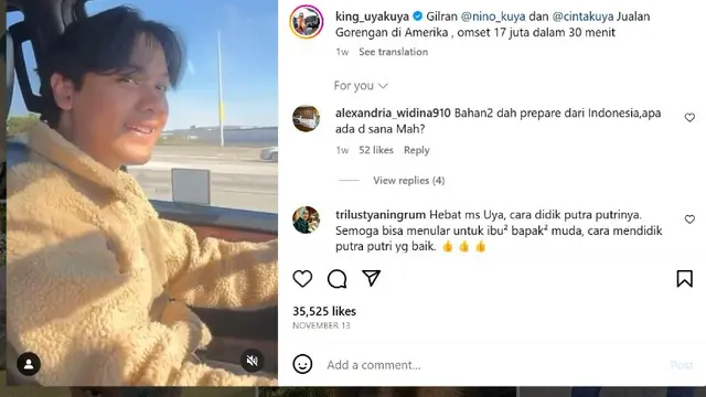 Potret Nino Kuya Jual Gorengan di Amerika, Omset 17 Juta Rupiah Sekali Jualan