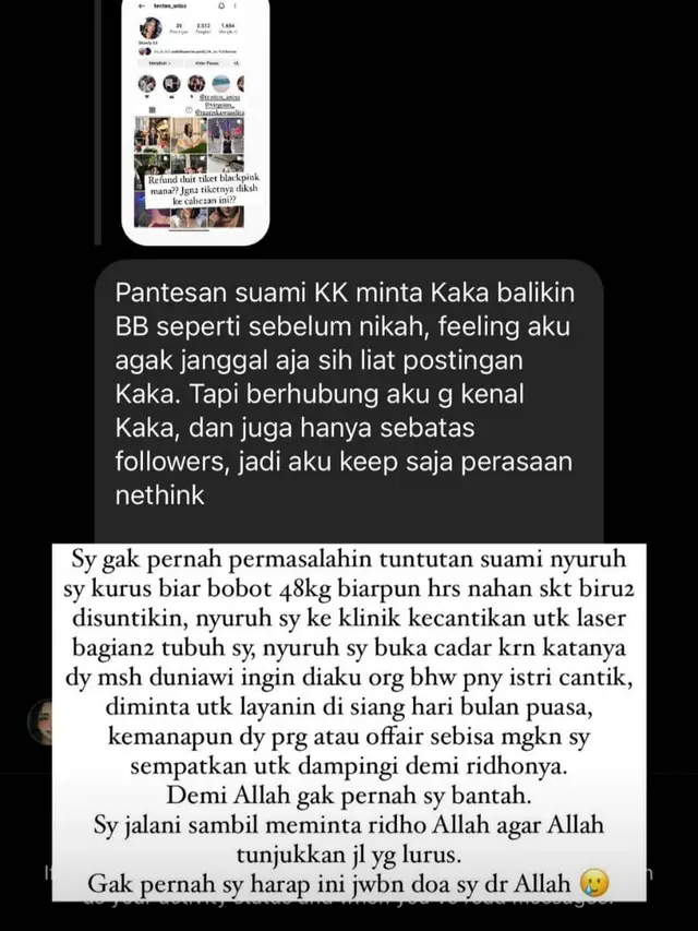 Cuitan Inara Idola Rusli soal dugaan perselingkuhan Virgoun dan kelakuan sang suami selama ini. (Foto: Dok. Instagram @mommy_starla)