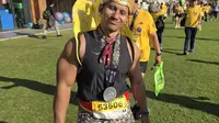 Gatot Kalcer di Maybank Marathon 2026 (Liputan6.com/Thomas)