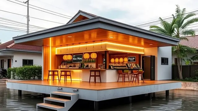 Desain Warung Berlantai Panggung