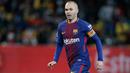5. Andres Iniesta - Andres Iniesta adalah salah satu gelandang terhebat sepanjang masa. Iniesta menjadi gelandang luar biasa dan jadi jantung permainan tiki-taka Barcelona saat ditangani Pep Guardiola. (AFP/Gianluigi Guercia)