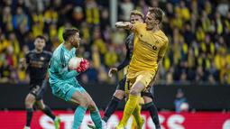 Babak pertama Arsenal berhasil diimbangi oleh Bodo. Sejumlah peluang emas memang sempat tercipta, namun beberapa di antaranya berhasil diamankan oleh kiper lawan. (Fredrik Varfjell/NTB Scanpix via AP)