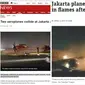 Beberapa media asing turut memberitakan peristiwa tabrakan pesawat Batik Air dan Trans Nusa di Lanud Halim Perdanakusuma, Jakarta Timur.