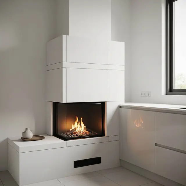Model Dapur Kecil Minimalis dengan Tungku Api Modern