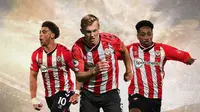 Ilustrasi - Che Adams, James Ward-Prowse, Kyle Walker-Peters&nbsp;(Bola.com/Bayu Kurniawan Santoso)