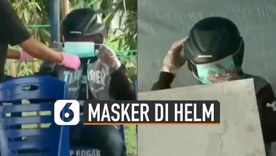 VIDEO: Pria Pakai Masker di Helm Bikin Geregetan Netizen