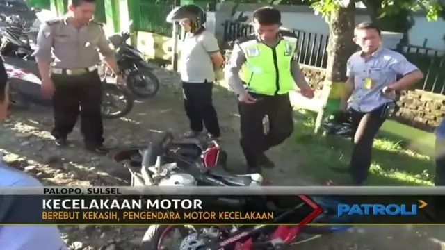 Kecelakaan terjadi di Kota Palopo, Sulawesi Selatan, diduga akibat berebut seorang wanita.