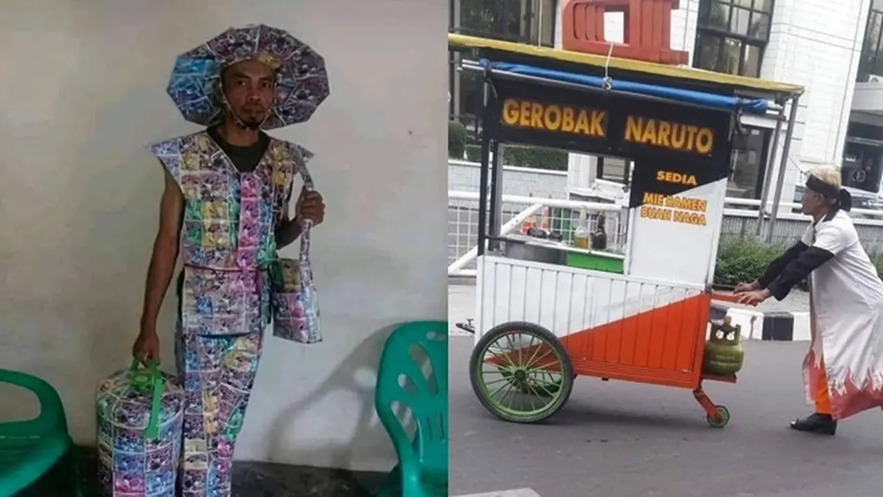 6 Potret Baju Nyentrik Para Penjual Makanan Ini Bikin Geleng Kepala