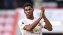 4. Marcus Rashford - Momen yang pas dan bisa menjadi mega transfer musim ini. Bayern Munchen tengah kesulitan di bundesliga, di lain sisi Rashford pun kesulitan mendapatkan menit bermain bersama Manchester United. (AFP/Ben Stansall)