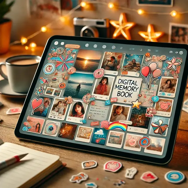 illustrasi buku kenangan digital