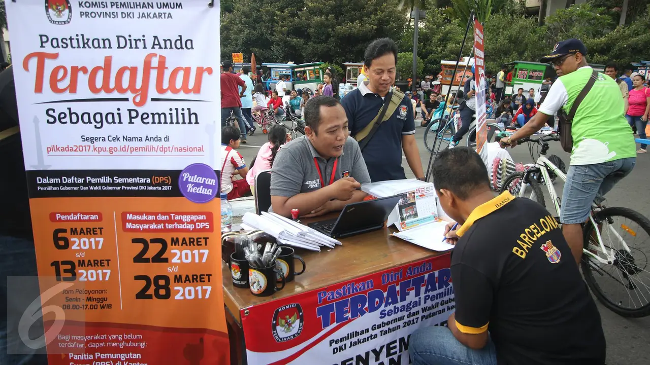 KPUD DKI Buka Pos Daftar Pemilih Tetap Pilkada Putaran Kedua di Car Free Day