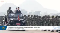 Presiden Joko Widodo atau Jokowi memimpin Upacara Penetapan Komponen Cadangan TNI tahun anggaran 2021 di Pendidikan dan Pelatihan Pasukan Khusus (Pusdiklatpassus) Kabupaten Bandung Barat, Kamis (7/10/2021).