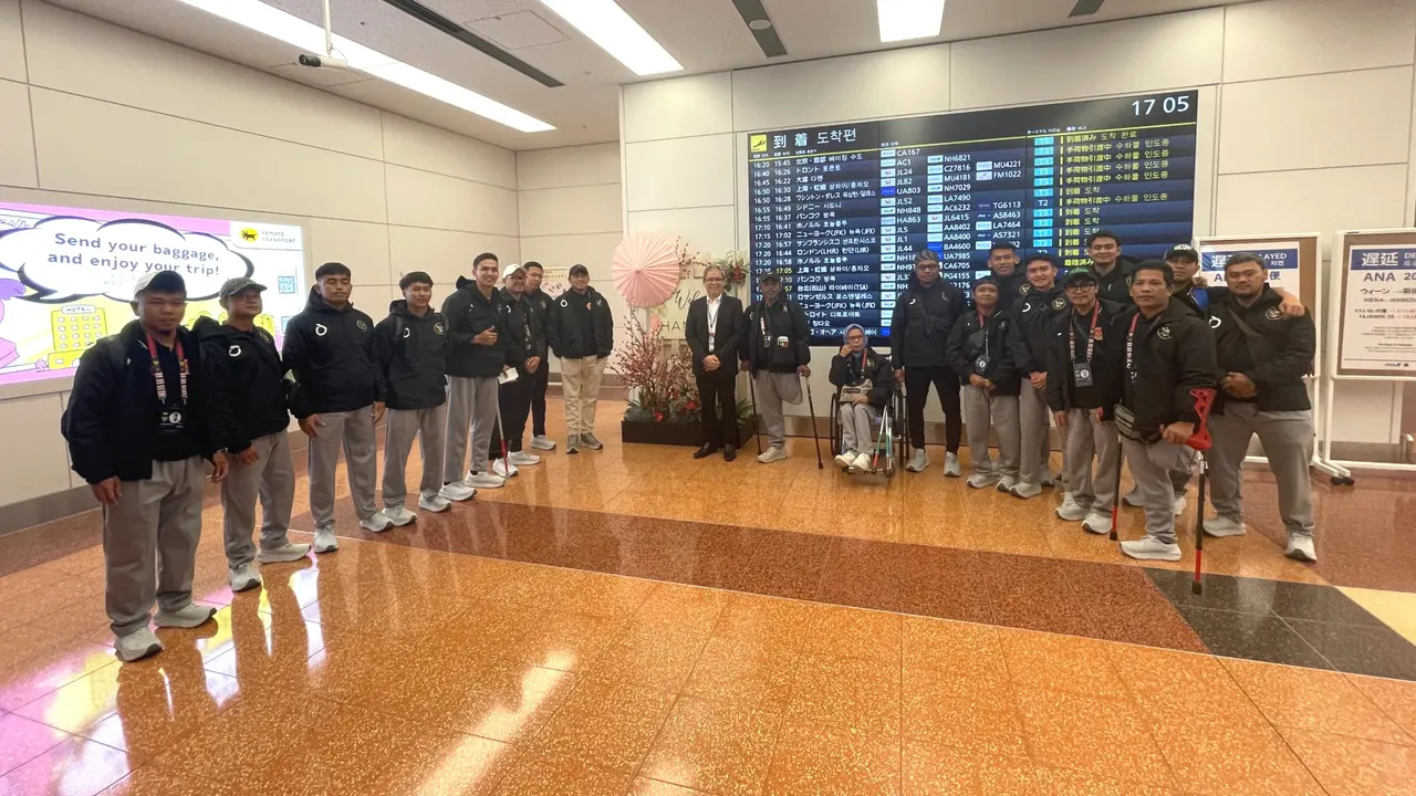 Kedatangan Tim Nasional Sepak Bola Amputasi Indonesia di Tokyo