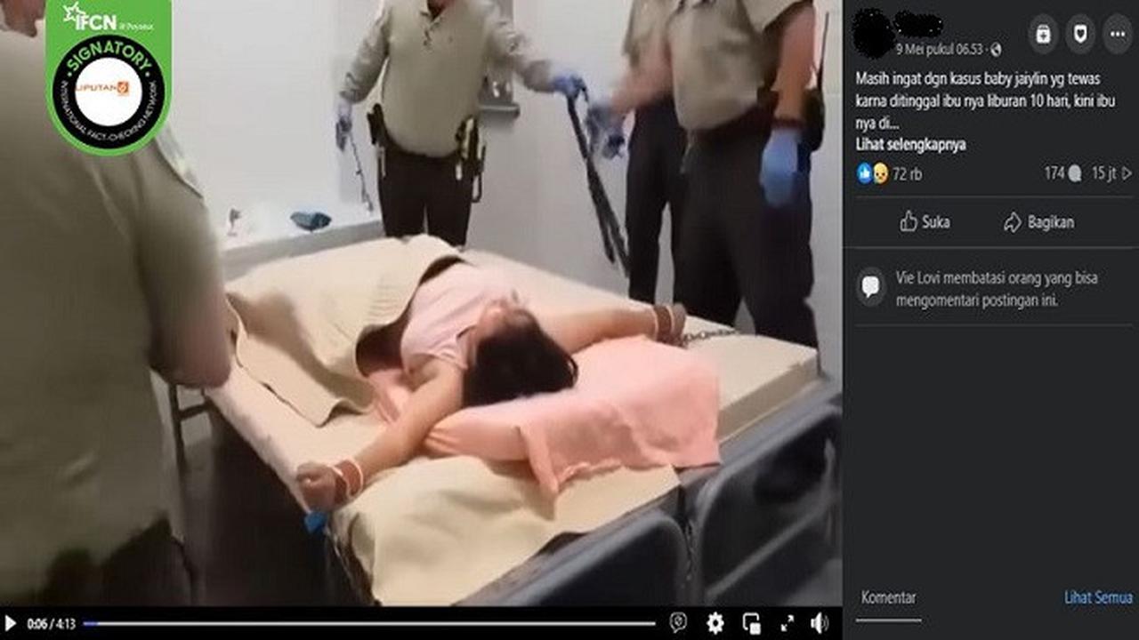 Gambar tangkapan layar video yang diklaim ibu Baby Jailyn yang tega meninggalkan anaknya liburan selama 10 hari dihukum suntik mati. (sumber: Facebook)