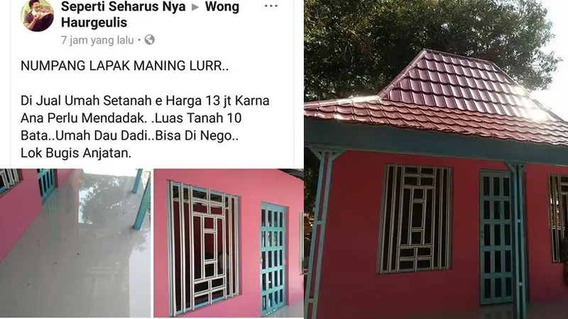 rumah dibanderol sangat murah, ternyata... (foto: Facebook/Seperti Seharus Nya)