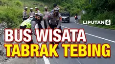 13 orang termasuk sopir meninggal dunia dalam kecelakaan maut bus wisata di Bantul. Polisi dan KNKT lakukan olah tkp menyelidiki apa pemicu insiden tersebut.