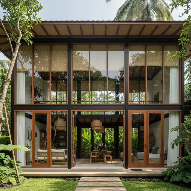 9 Desain Rumah Natural Modern dengan Ventilasi Besar dan Pencahayaan Alami, Hunian Sehat