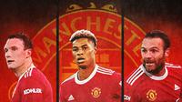 Manchester United - Phil Jones, Marcus Rashford, Juan Mata (Bola.com/Lamya Dinata/Adreanus Titus)