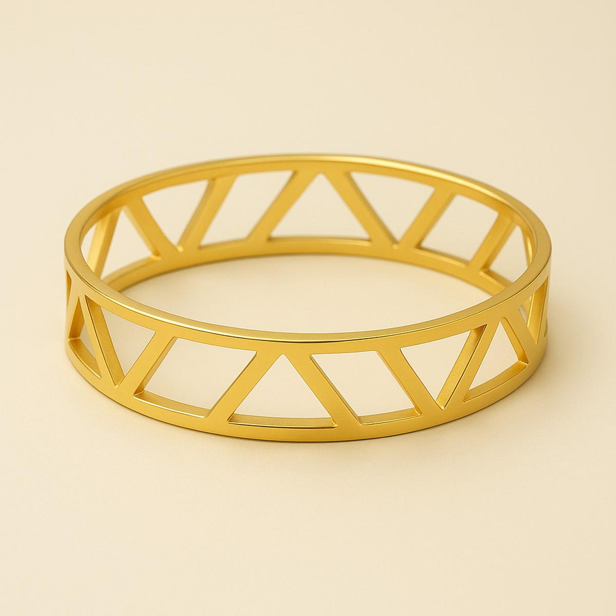 Gelang Emas Bangle 24 Karat Motif Geometris Modern