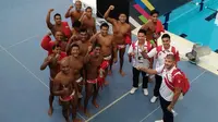 Tim polo air putra Indonesia mengalahkan Malaysia pada laga pertama SEA Games 2017, Selasa (15/8/2017). (KOI)