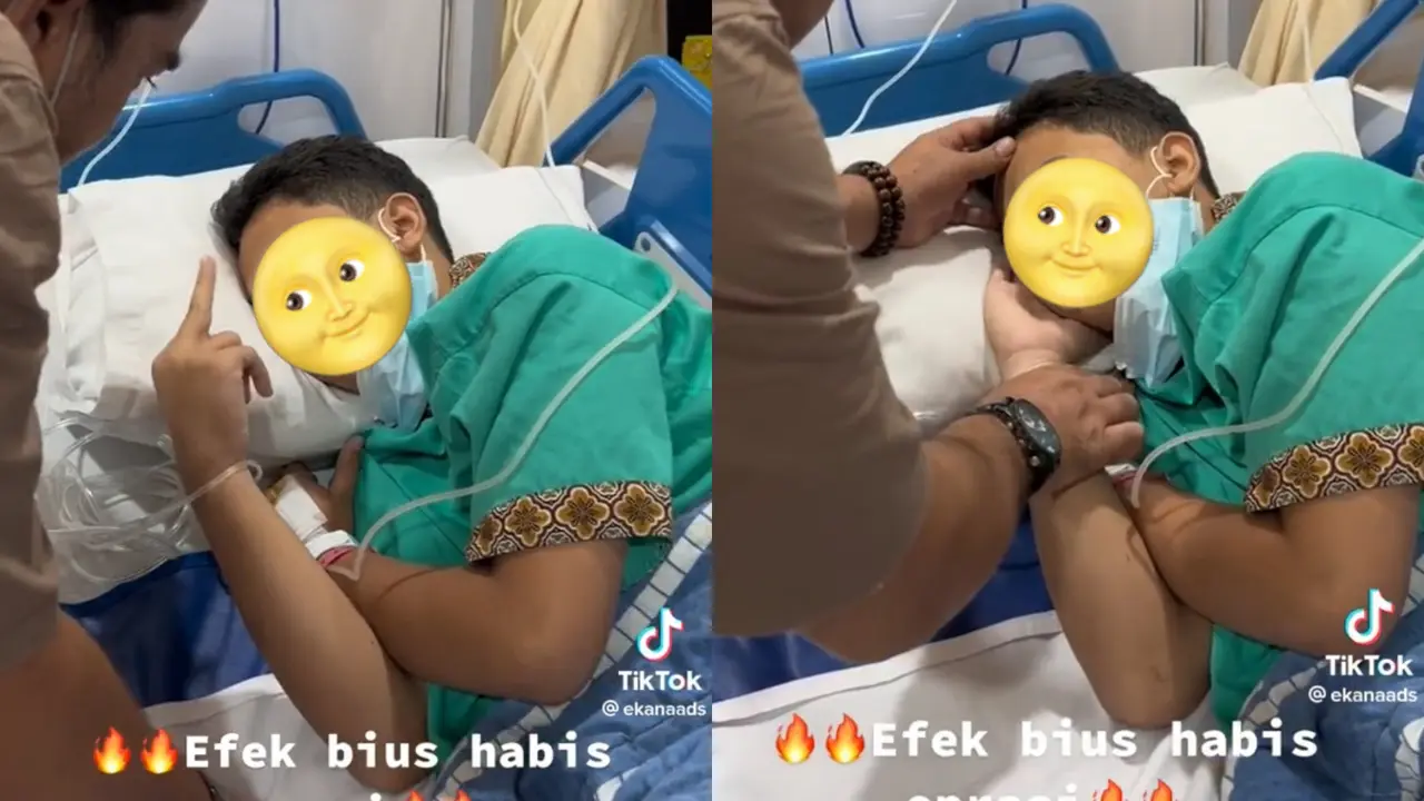 Viral Video Bocah Laki-Laki Berikan Jari Tengah pada Sang Ayah, Efek Obat Bius (Sumber: TikTok/ekanaads)