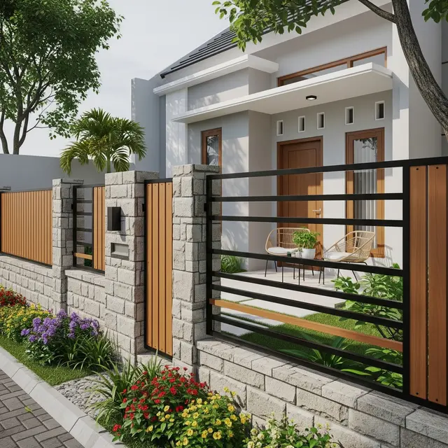 Model Pagar Rumah Kecil Depan Teras